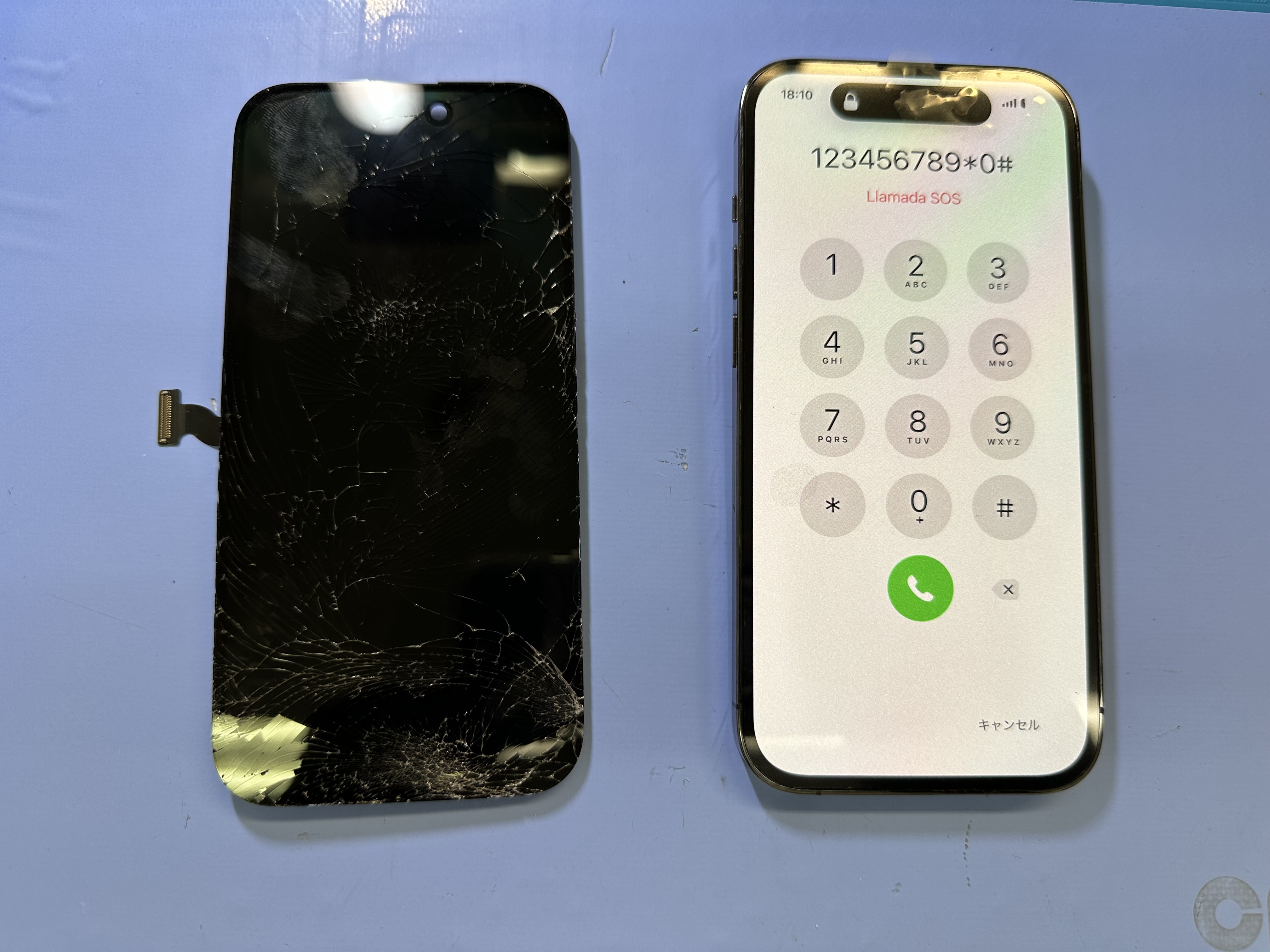 【iPhone14Pro】画面映らない、液晶の破損はスマホ修理工房カインズ前橋吉岡店へ！