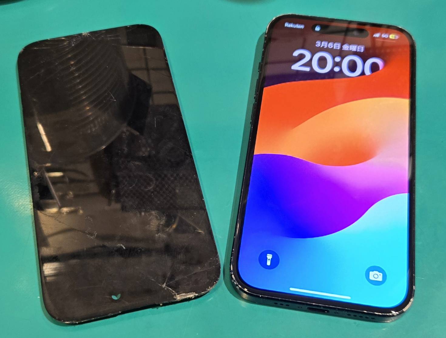 iPhone15の画面割れ・表示不良を修理しました！📱【スマホ修理工房 調布パルコ店】