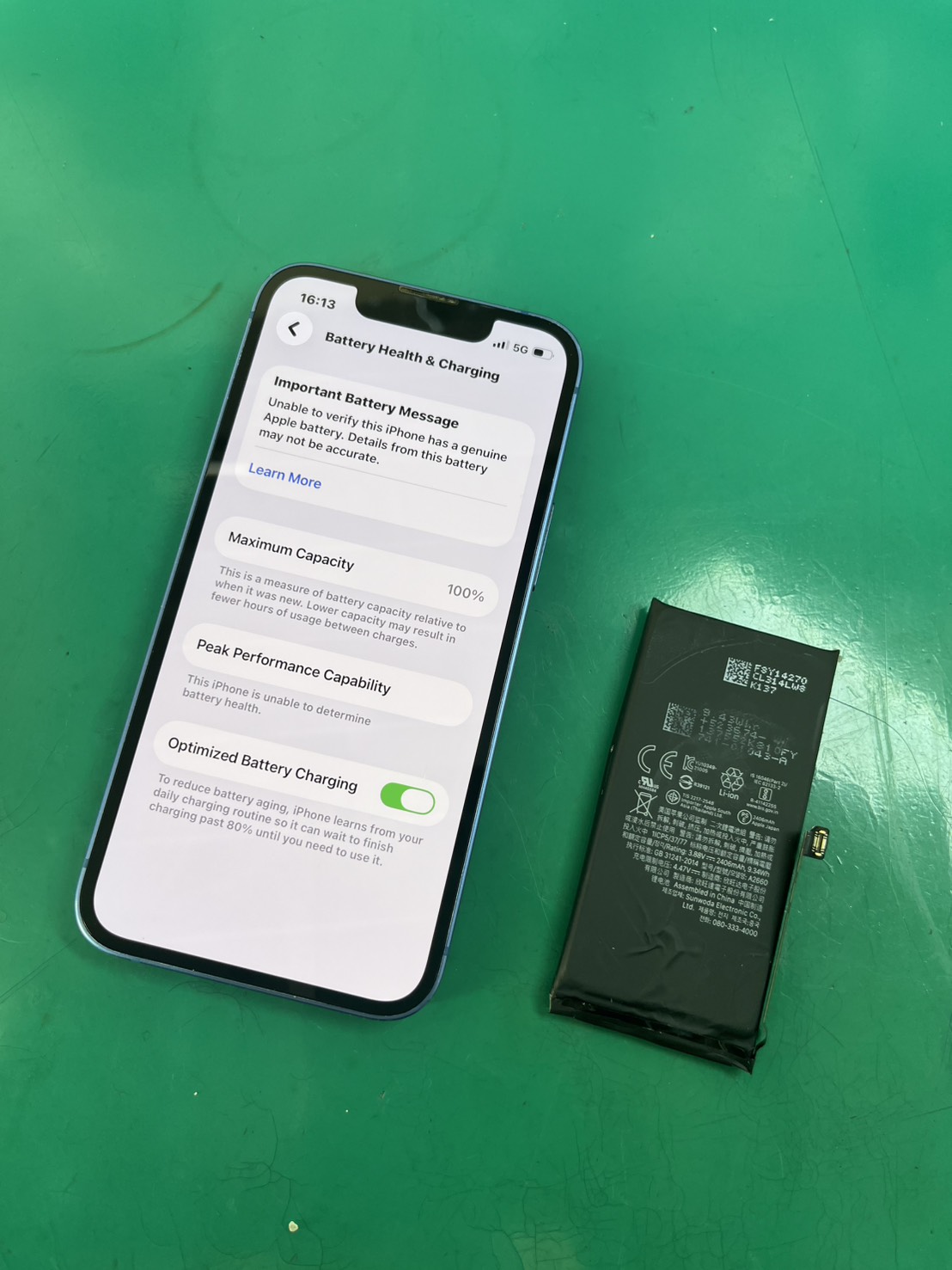 miniシリーズも対応可能！iPhone 13mini(アイフォン)バッテリー交換【スマホ修理工房大井町店】