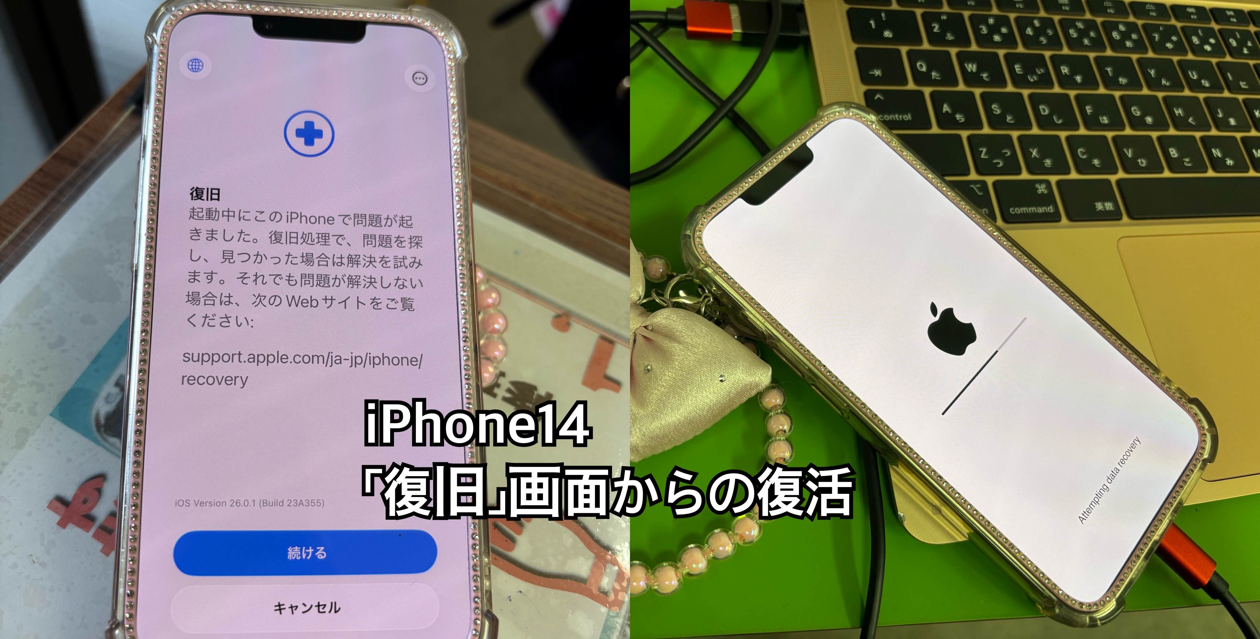 【中央林間店】突然始まった、データ復旧画面のループ！元にもどして！