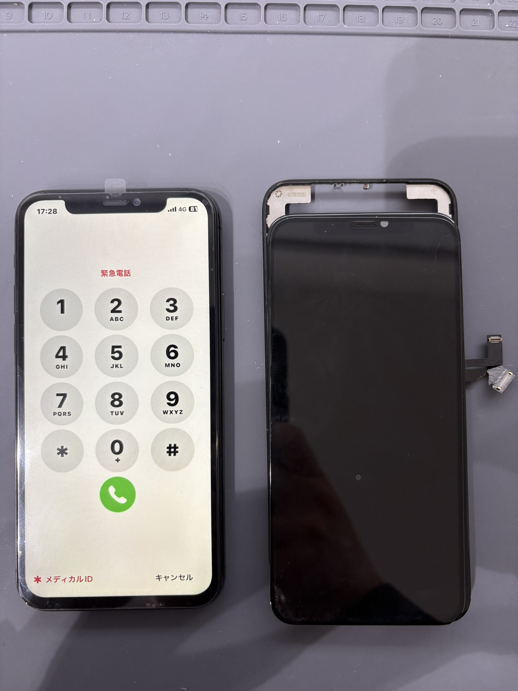 画面が外れてしまいケーブルが断線してしまったiPhone11Proの液晶交換修理！【スマホ修理工房大和店】