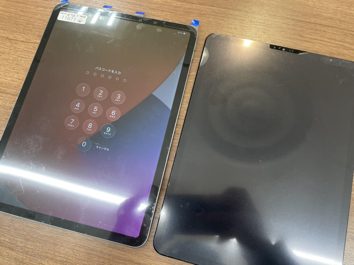【追浜】iPad Pro 11の画面に黒い線！即日画面交換で修理完了