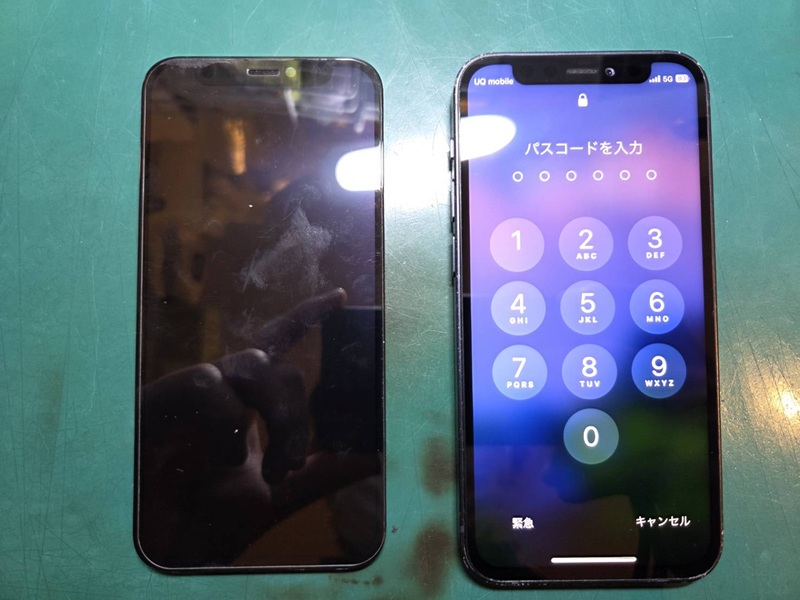 iPhone 12miniの画面が映らなくなってしまった...フロントパネル交換で改善！【スマホ修理工房 調布パルコ店】