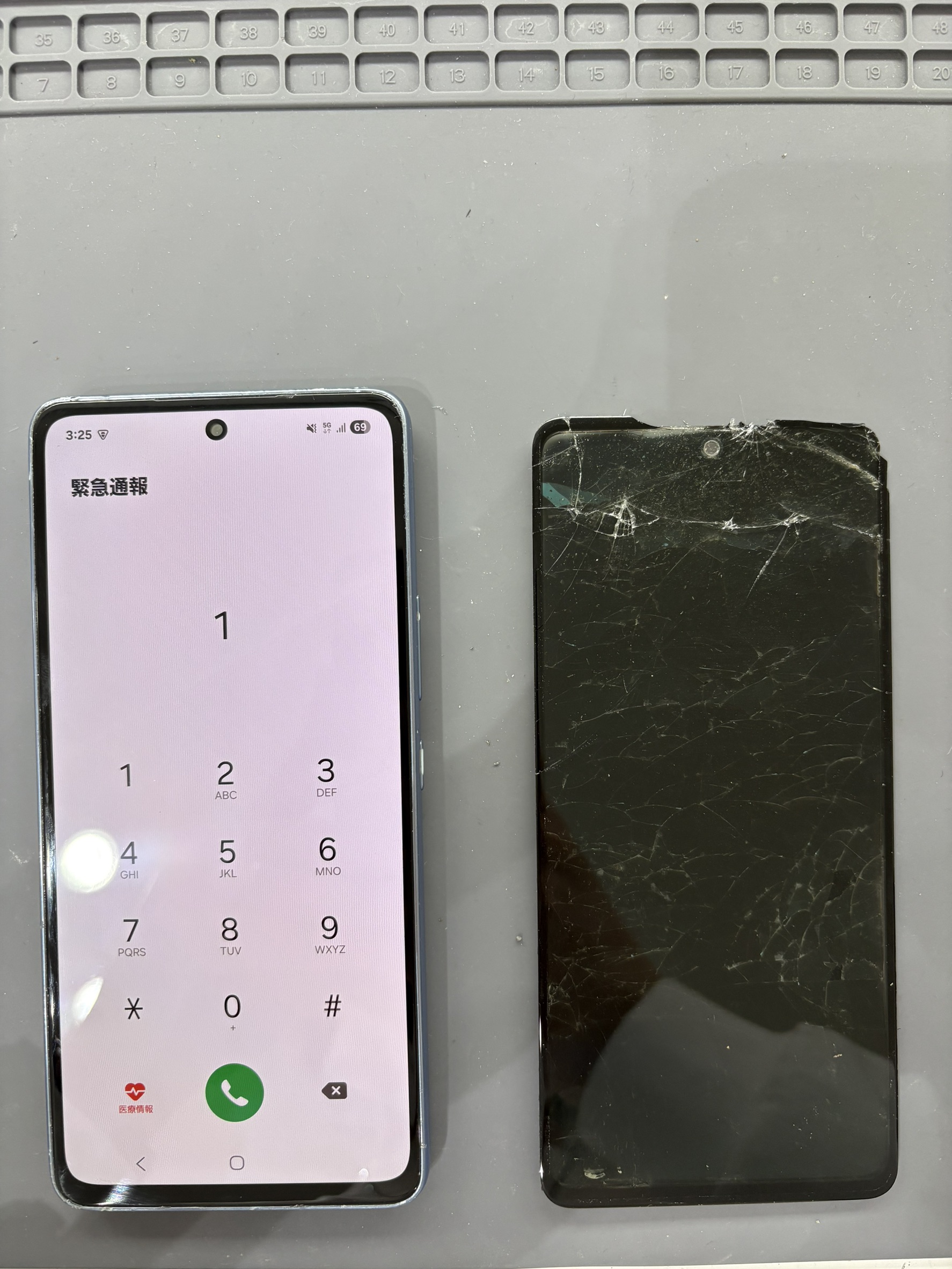 バイク運転中に落としてしまったGalaxyA53の液晶交換修理！【スマホ修理工房大和店】