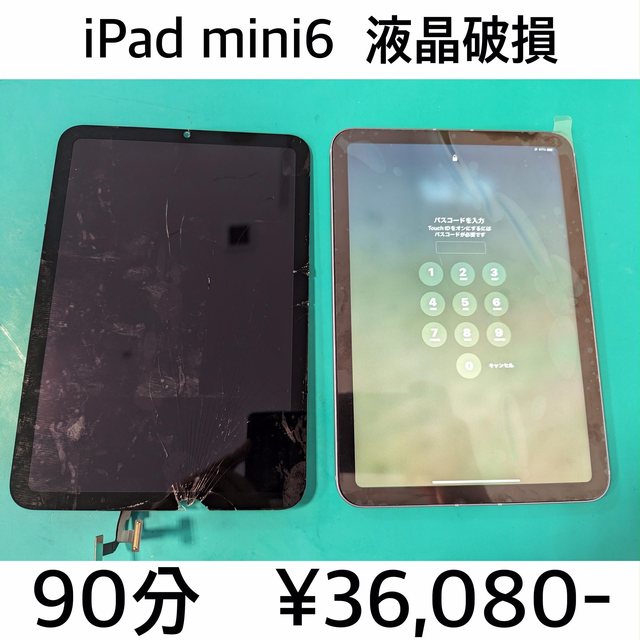 京都府亀岡市よりご来店！！ iPad mini6 (アイパッドミニ6) 液晶破損交換修理依頼(^^♪
