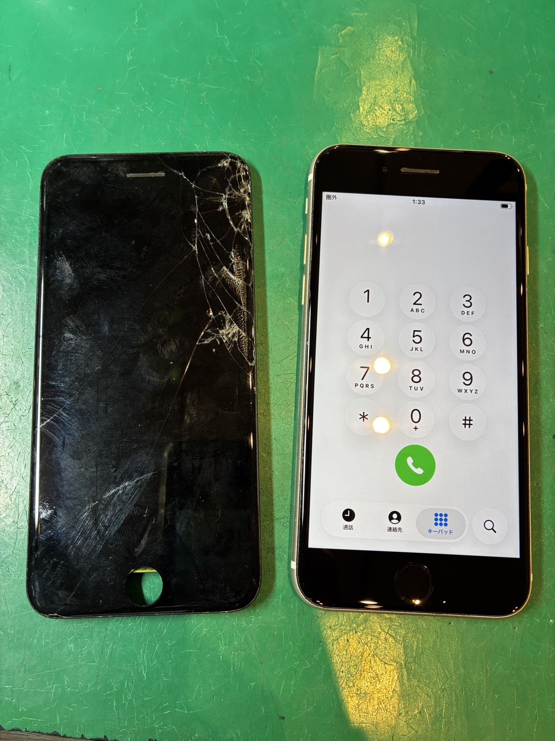 落として画面が割れた… iPhoneSE3 画面交換【スマホ修理工房ミーツ国分寺店】