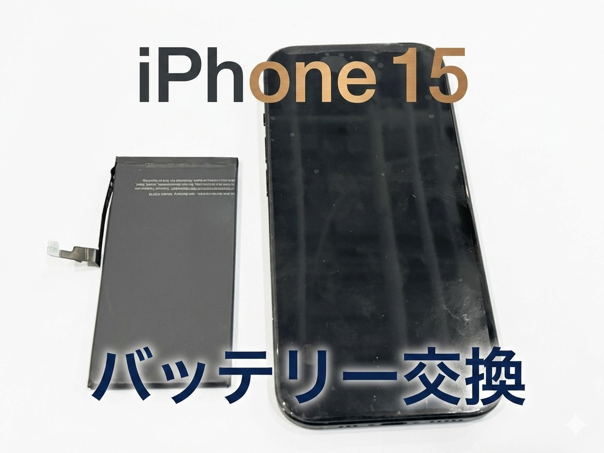 IPhone15（アイフォン）のバッテリー交換修理を行いました！