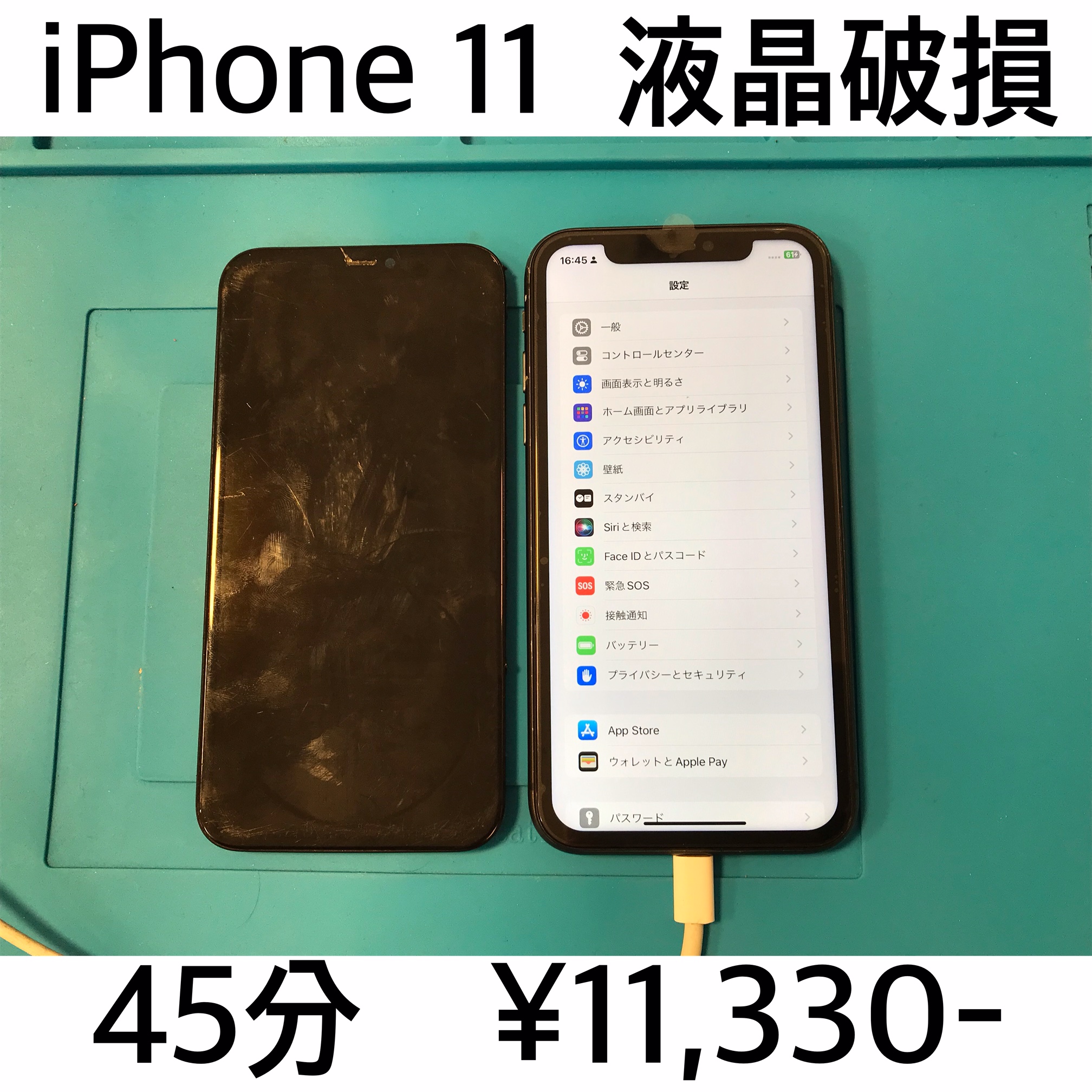 京都府長岡京市よりご来店！！ iPhone 11 (アイフォン11) 液晶破損交換修理依頼(^^♪