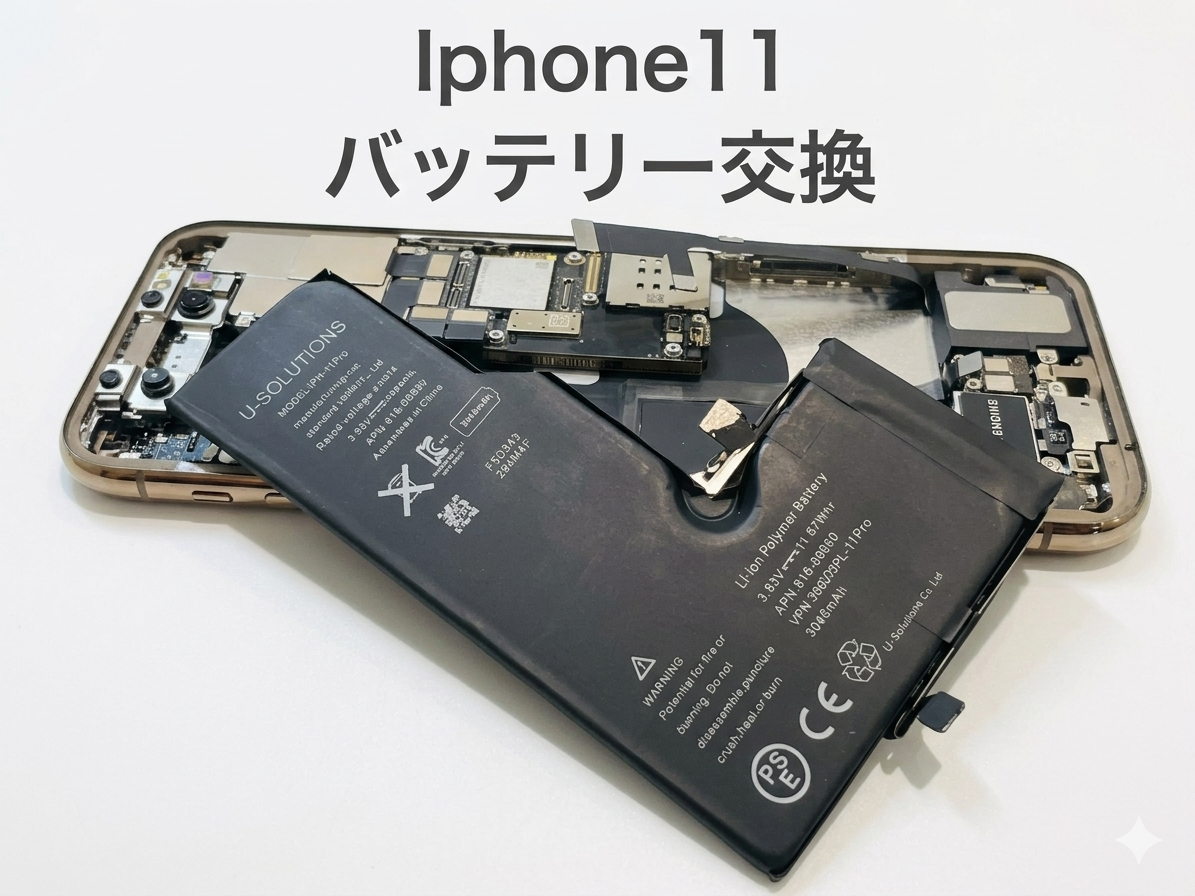 iPhone11Pro(アイフォン)のバッテリー交換修理を行いました！