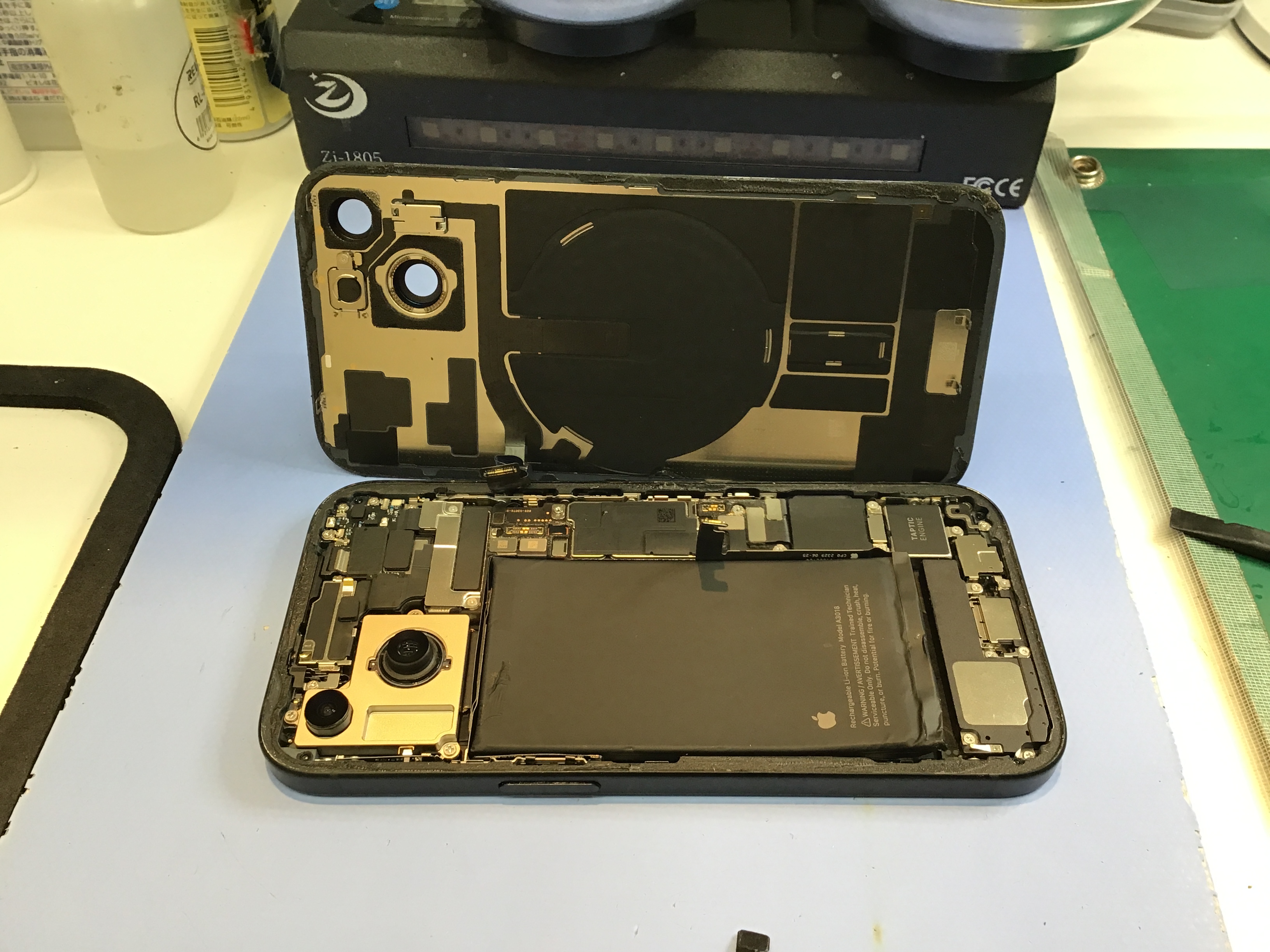 iPhone15のバッテリー交換は、データそのまま・即日修理のスマホ修理工房京王聖蹟桜ヶ丘ショッピングセンターB館店へ！