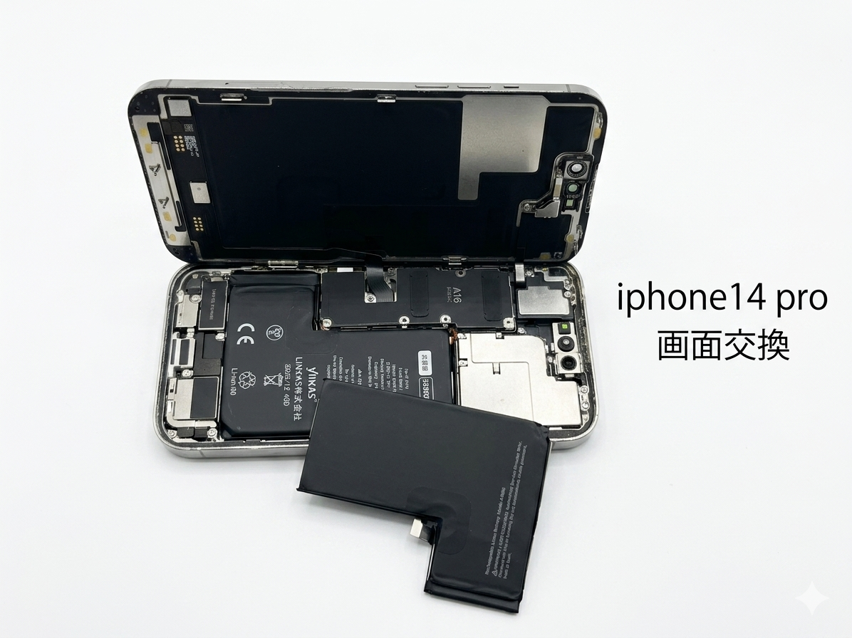 iphone14pro（アイフォン）のバッテリー交換修理を行いました！