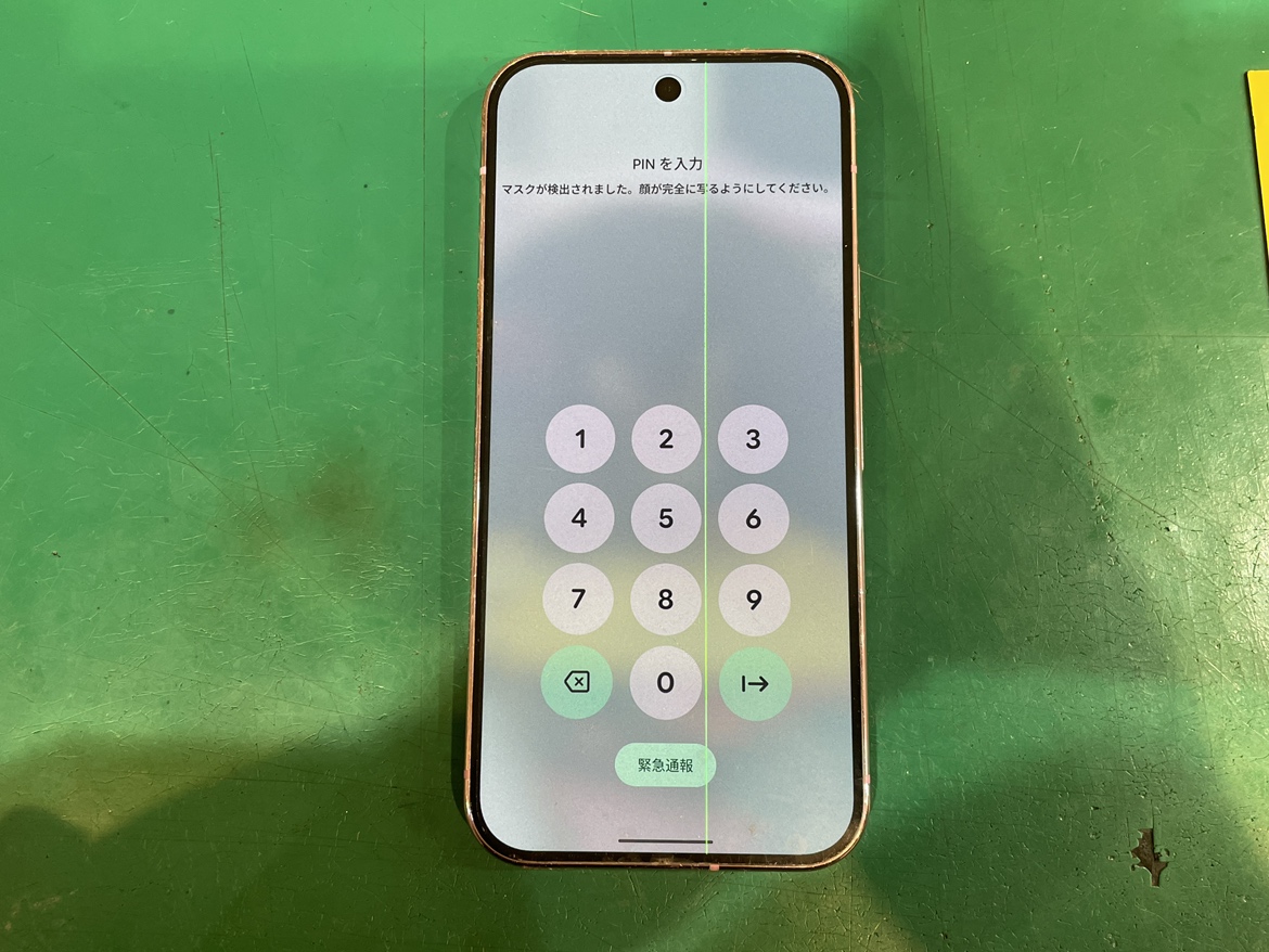 Google Pixel 9Proの液晶縦線修理　事前の写真