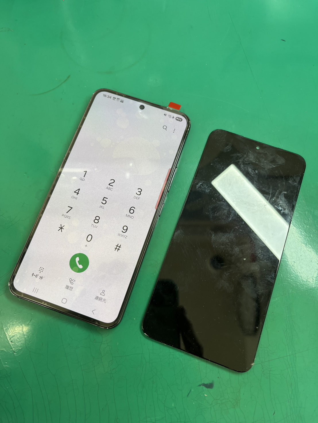 GalaxyS21(ギャラクシー)画面割れにつき、画面交換【スマホ修理工房大井町店】