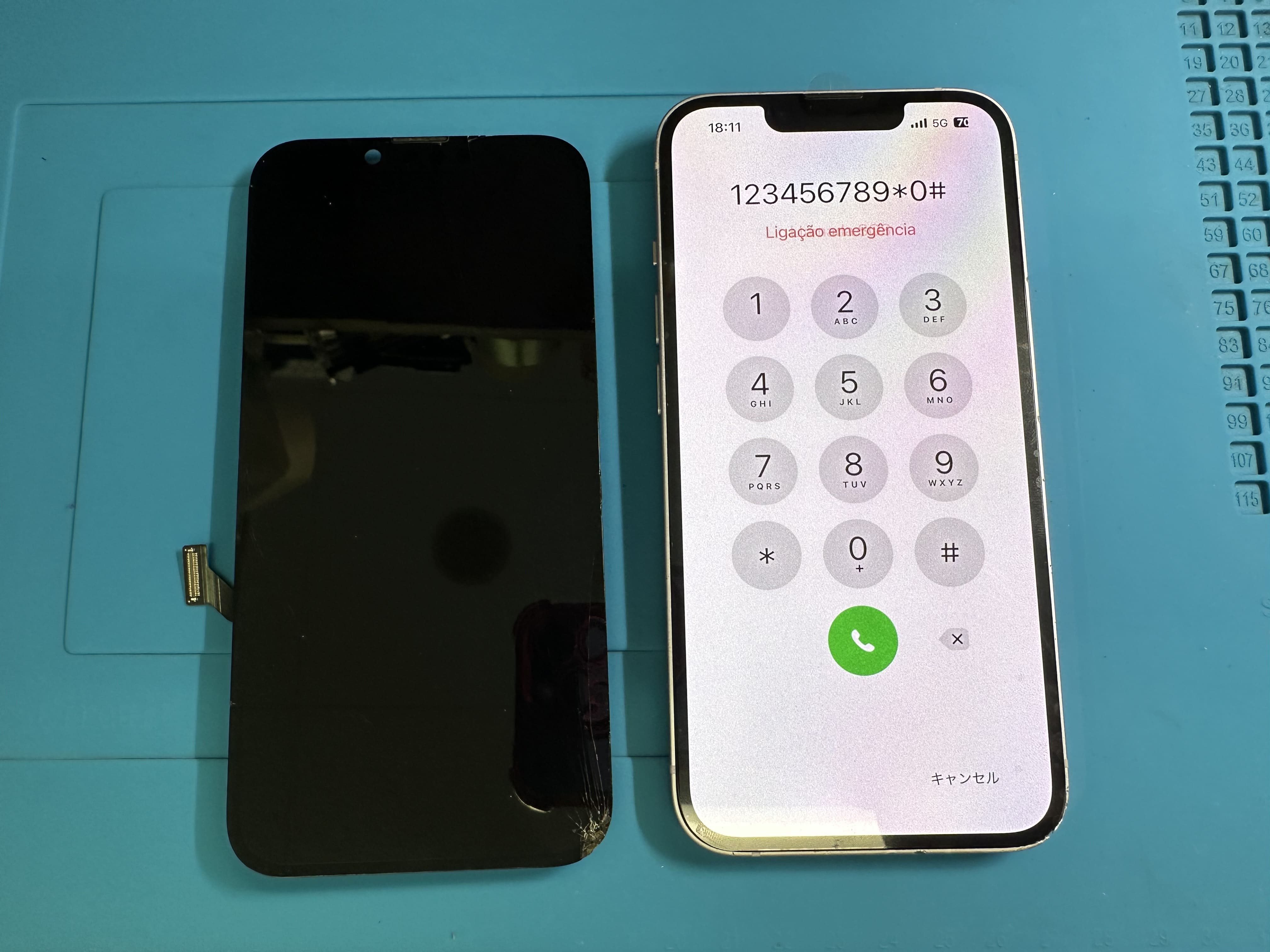 【iPhone14】液晶に線が出ている、タッチがおかしいそんな時はスマホ修理工房カインズ前橋吉岡店へ！