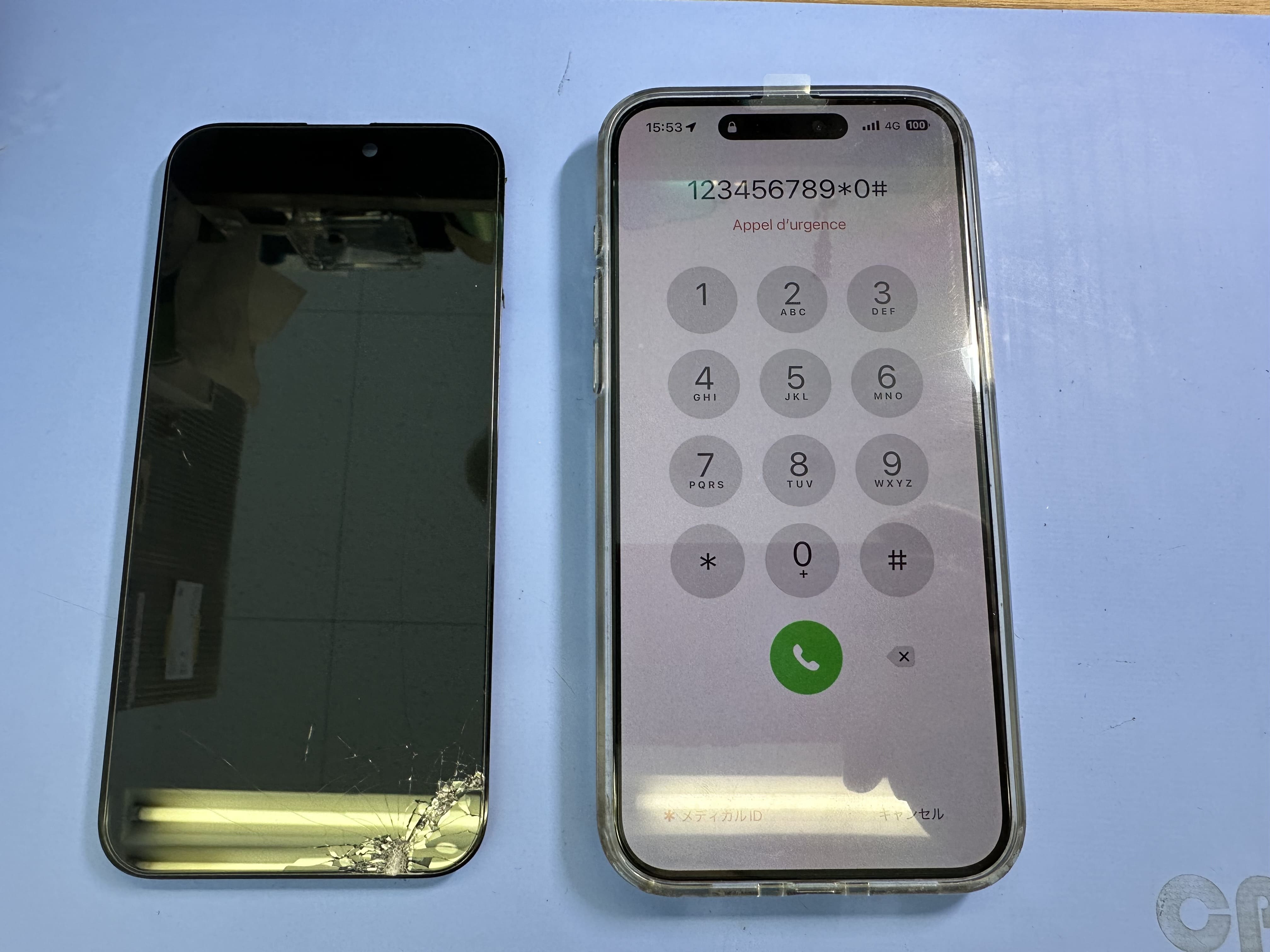【iPhone15ProMax】画面割れ、タッチできないそんな時はスマホ修理工房カインズ前橋吉岡店へ！
