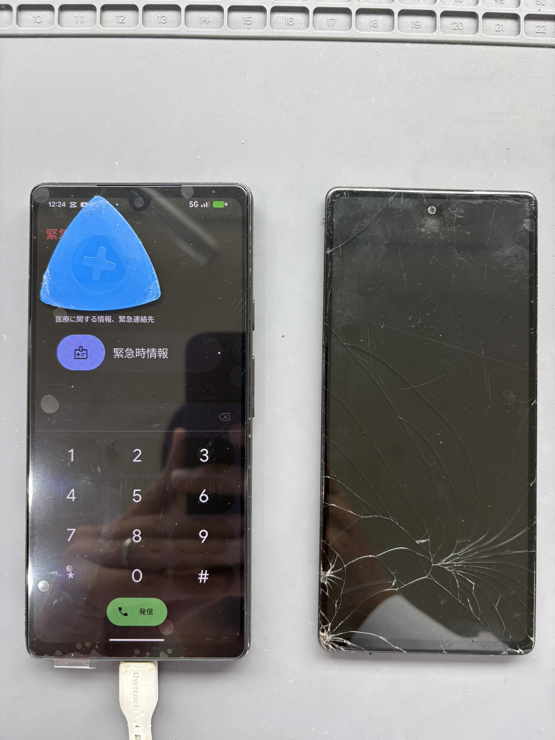 落として画面が割れてしまったGooglepixel6aの液晶交換修理！【スマホ修理工房大和店】