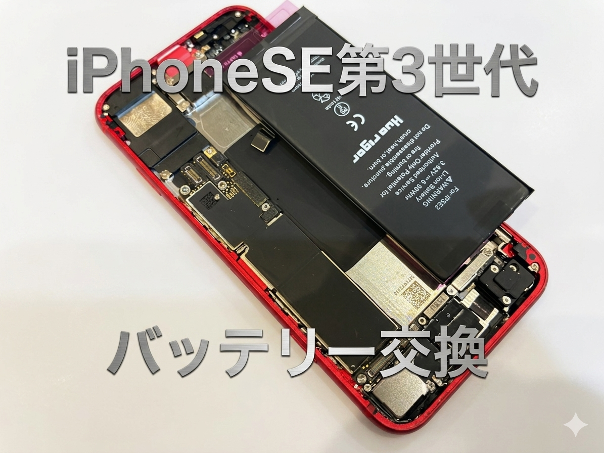 iPhoneSE3(アイフォンSE3)のバッテリー交換修理を行いました！