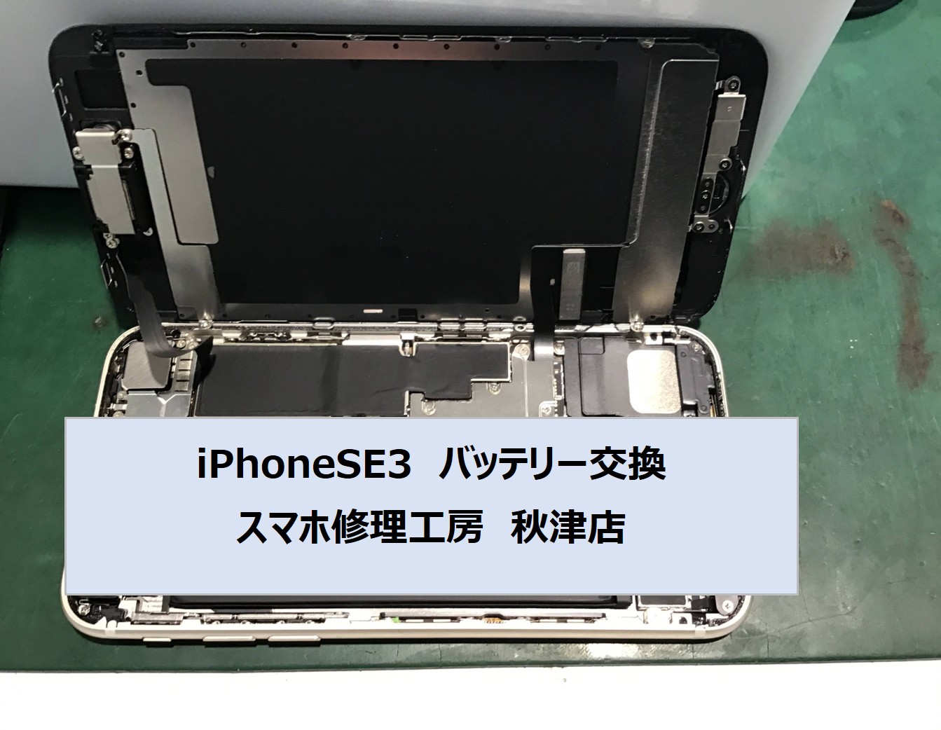 iPhoneSE3バッテリー交換ならデータをそのまま・最短即日修理のスマホ修理工房秋津店にご相談ください！