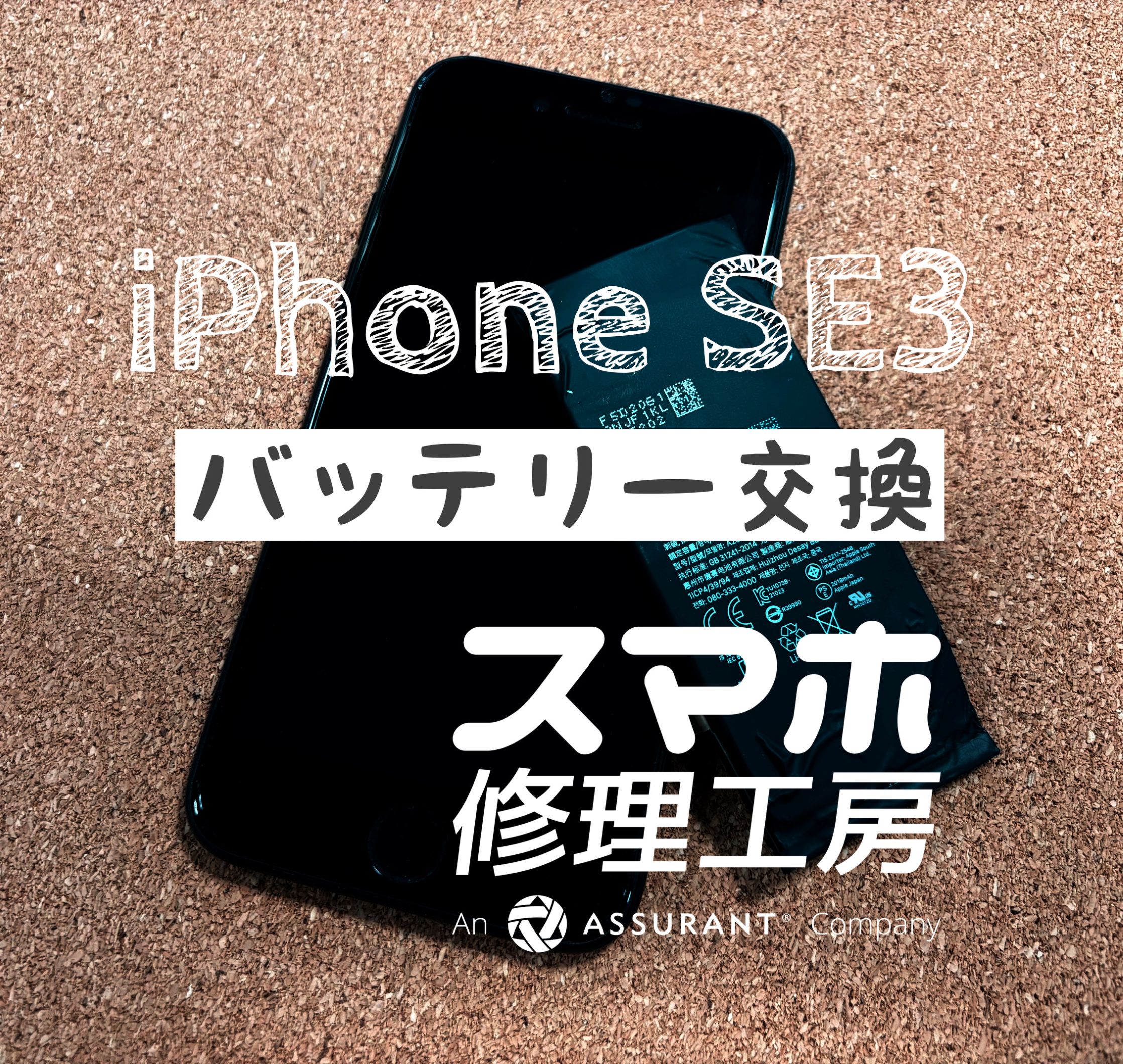 バッテリーが夕方には無くなってしまう…iPhone SE3のバッテリーを交換しました！【スマホ修理工房イオン飯田店】