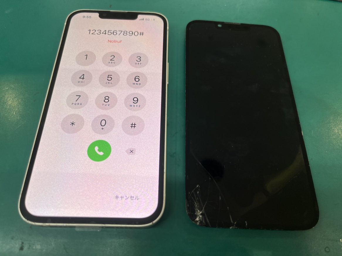 【iPhone 13】画面割れで液晶が真っ暗に…即日修理対応しております
