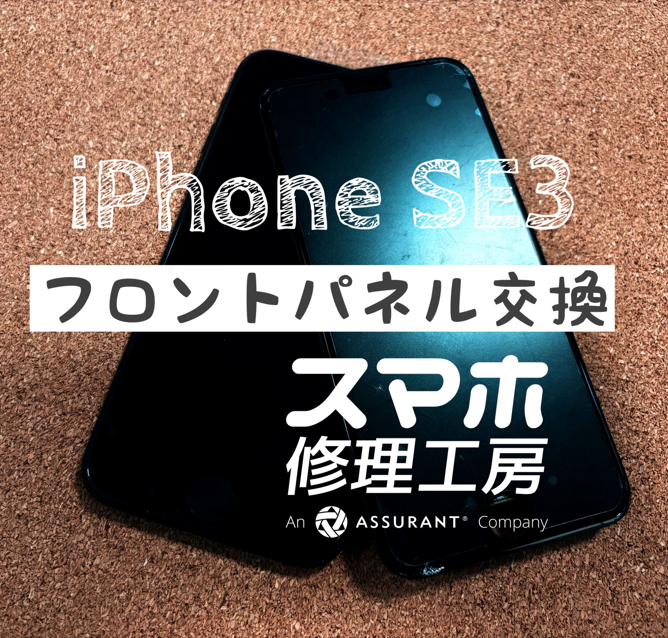 落下で画面が映らなくなった…iPhone SE3 のフロントパネルを交換しました！【スマホ修理工房イオン飯田店】