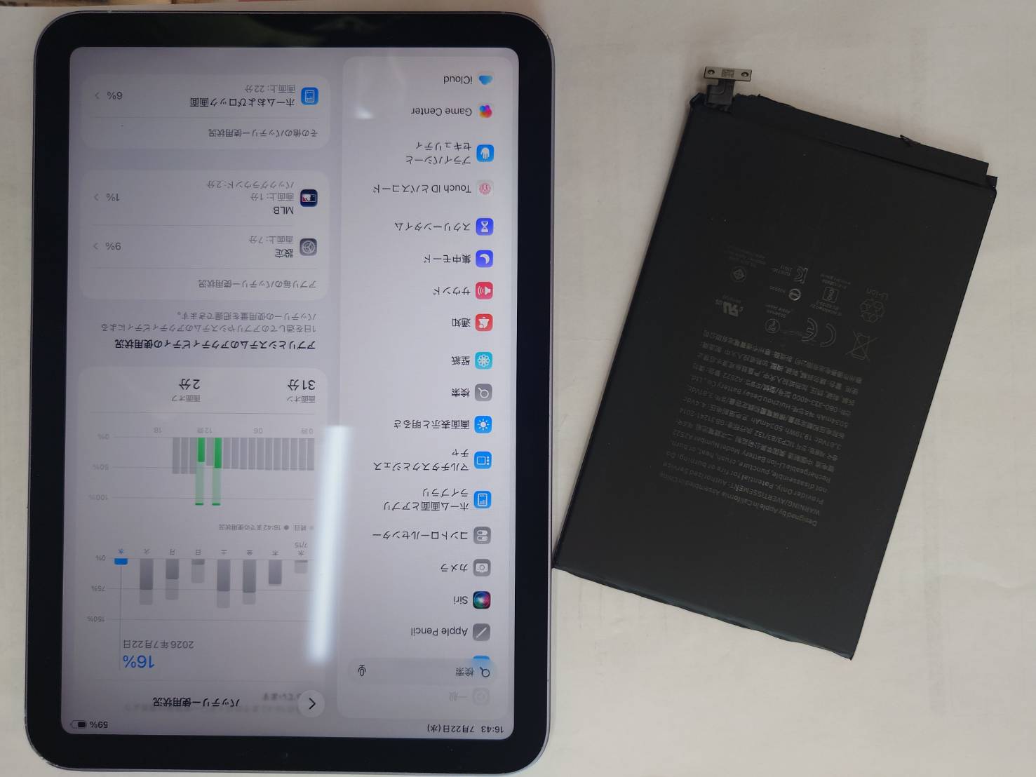 バッテリーの減りが早くなった…iPad mini 6 バッテリー交換を行いました【スマホ修理工房大井町店】