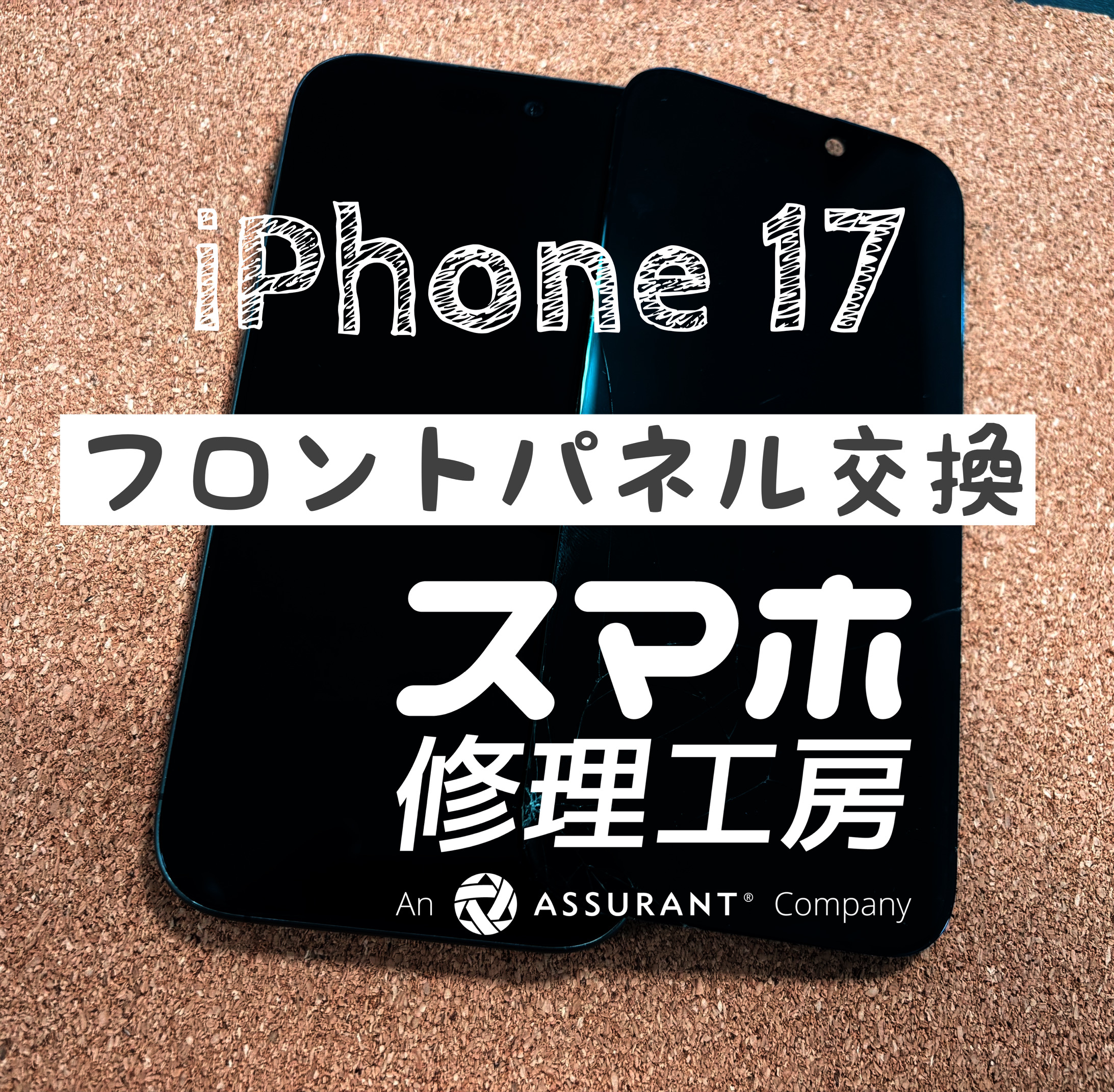落下で画面にヒビが…！iPhone 17の画面交換をしました！【スマホ修理工房イオン飯田店】