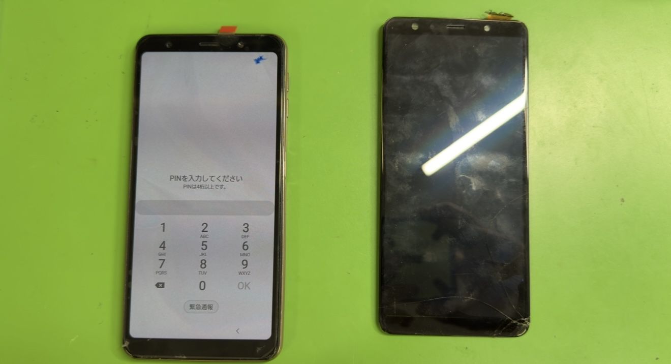 GalaxyA7（ギャラクシーA7）ブラックアウトによる画面交換【中央林間店】