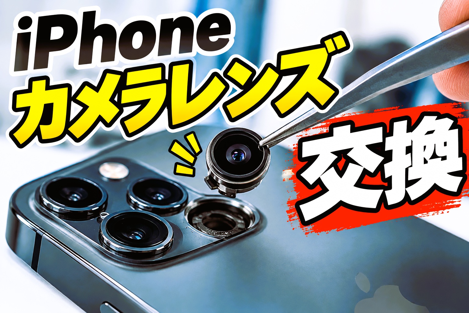iPhone14Proのバックカメラガラスが粉々に? iPhone修理工房小山店なら即日修理できます?