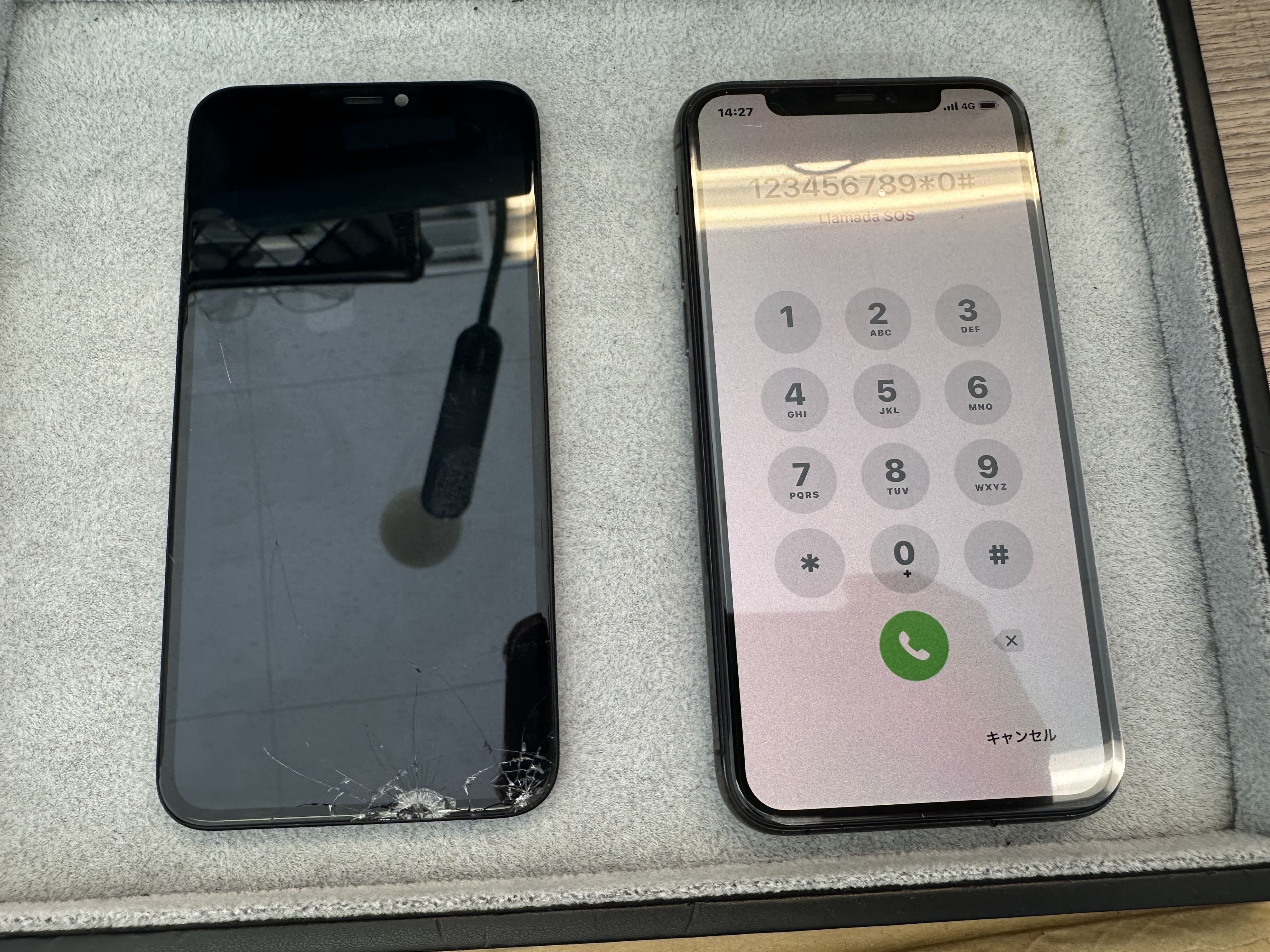 【iPhone 11Pro】液晶に線、黒くなっている等の症状はスマホ修理工房カインズ前橋吉岡店へ！