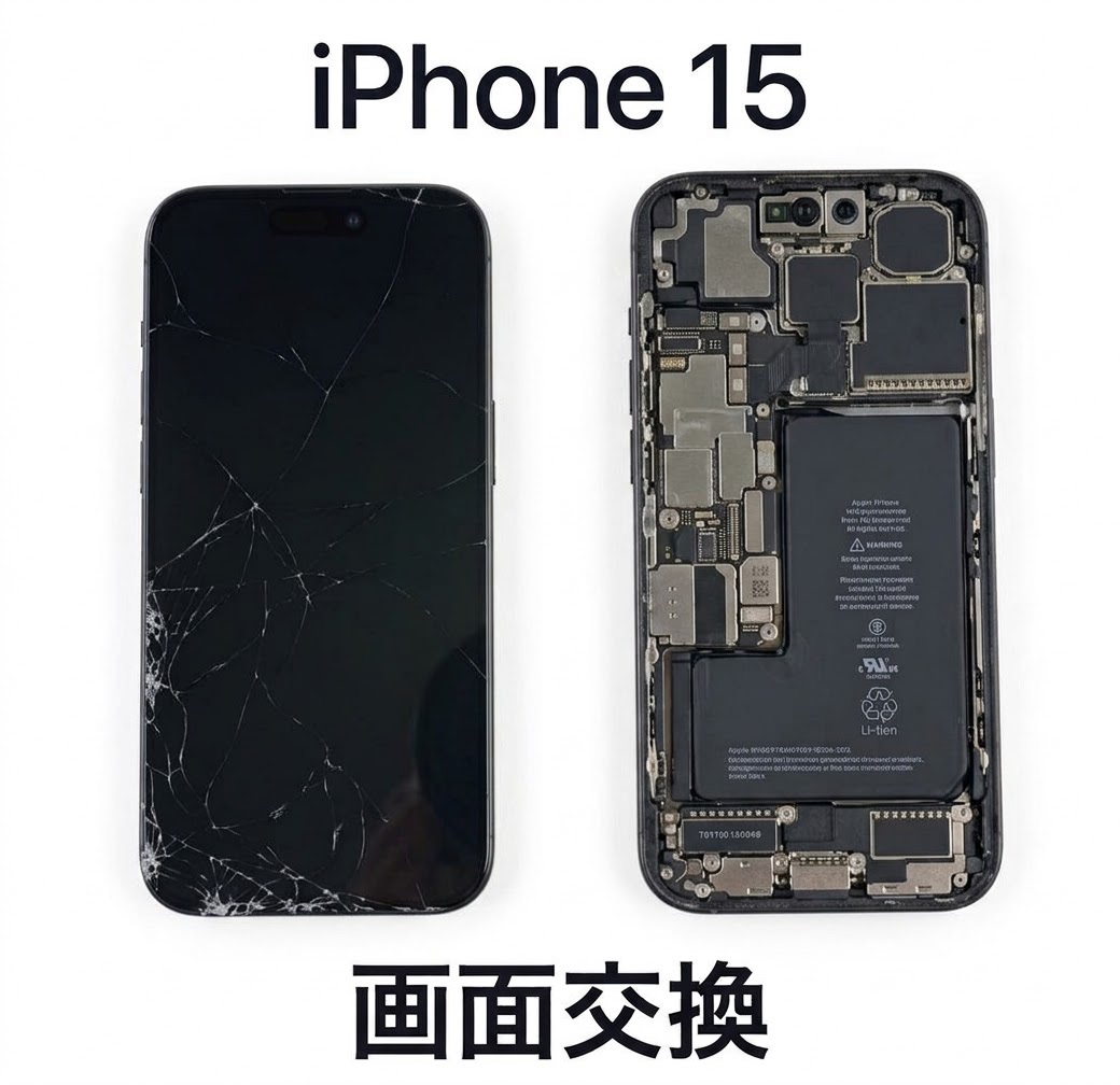 iPhone 15（アイフォン）の画面修理ならデータそのまま、即日修理の「スマホ修理工房渋谷店」へ！