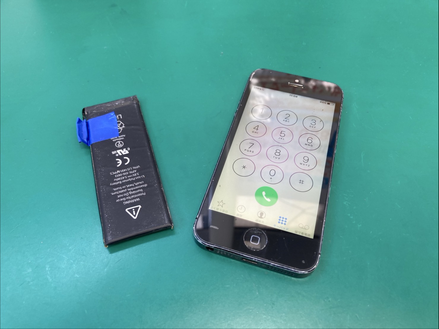 iPhone5（アイフォーン5）内部データ目的のバッテリー交換修理【登戸・向ヶ丘遊園店】
