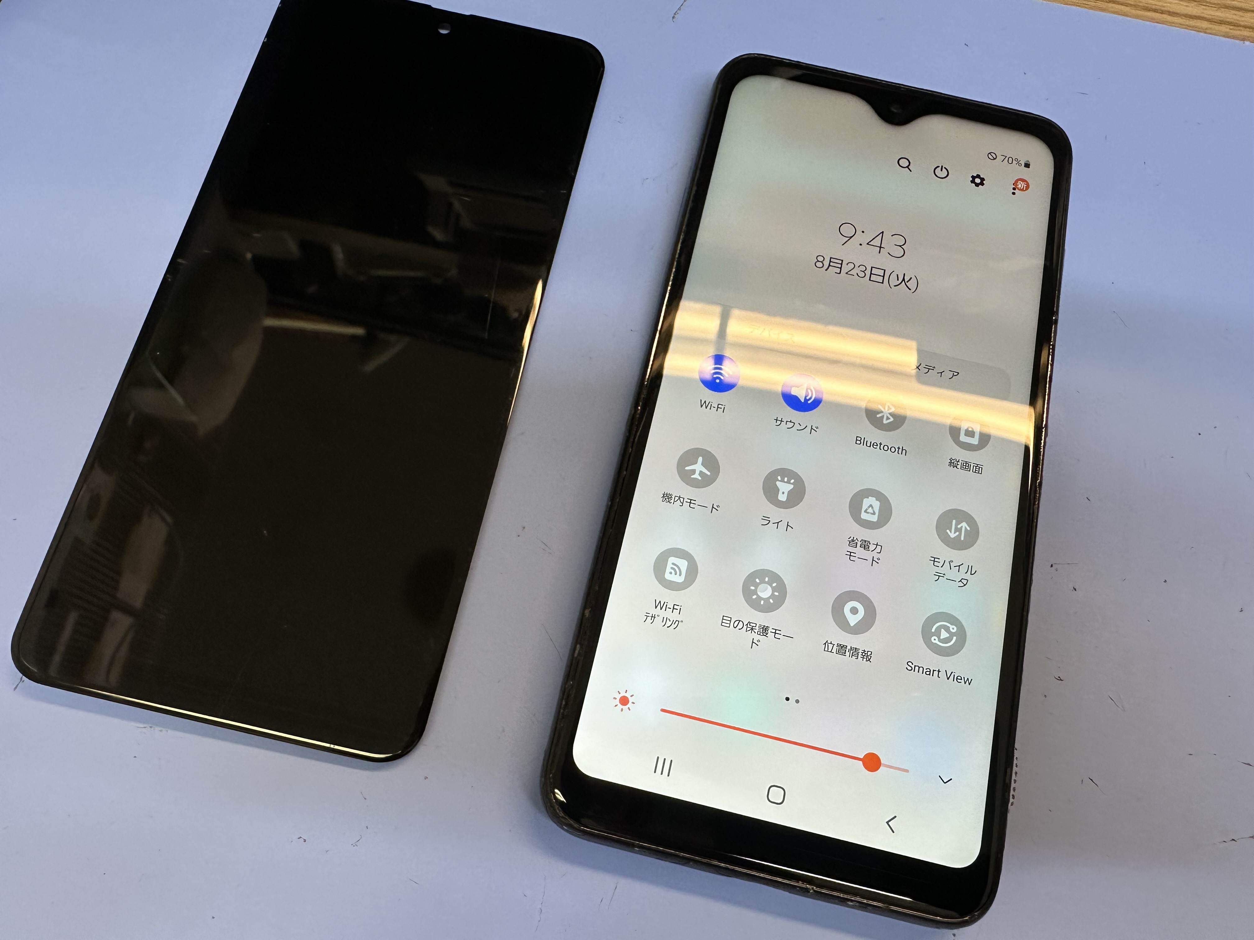 【GalaxyA20】画面が取れた、画面が映らないそんな時は、スマホ修理工房カインズ前橋吉岡店へ！