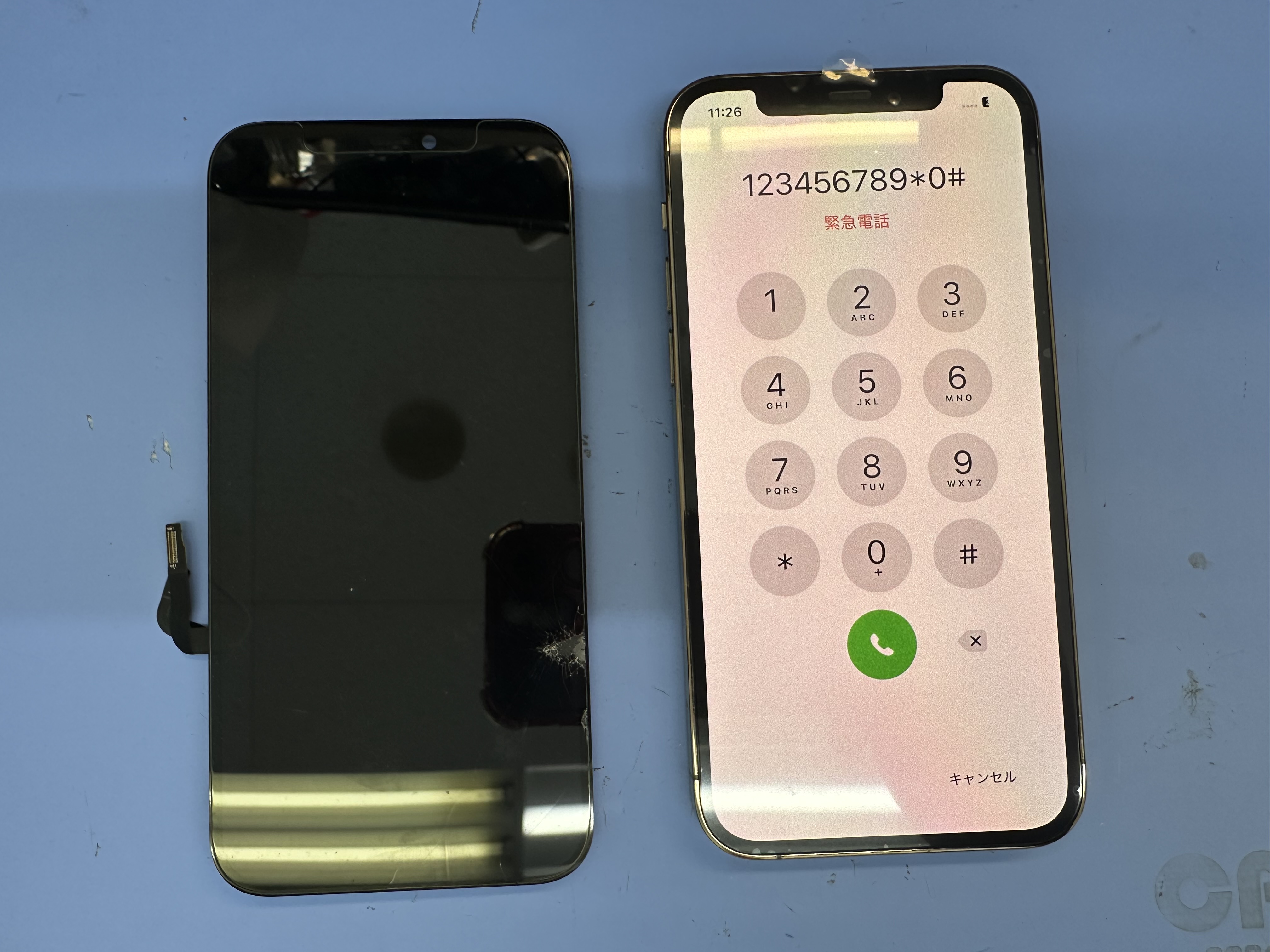 【iPhone12Pro】液晶が緑になる時は、スマホ修理工房カインズ前橋吉岡店へ！