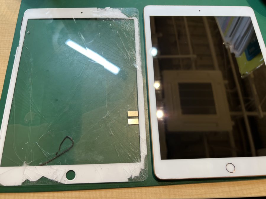 何度か落としてバキバキになってしまったiPad6(アイパッド)のガラス交換をしました！
