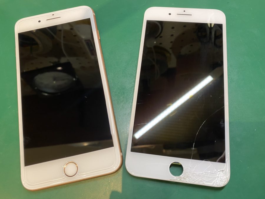iPhone8 plus（アイフォン）のガラス割れ・バッテリー交換ならスマホ修理工房なんばウォーク店にお任せください！
