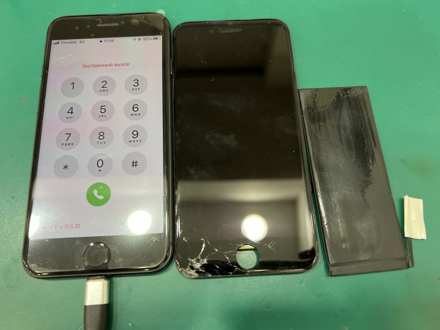 【画面+バッテリー交換修理】iPhone8(アイフォン8)落としてタッチが一部できない!