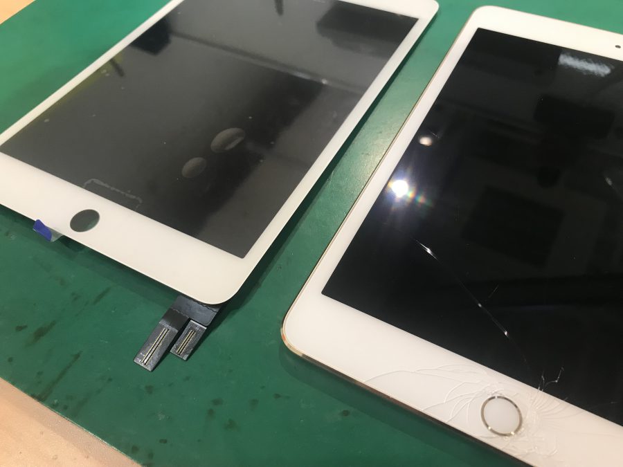 手を滑らせて割れてしまったiPad mini4(アイパッドミニ)の修理ならスマホ修理工房水戸オーパ店にお任せください！