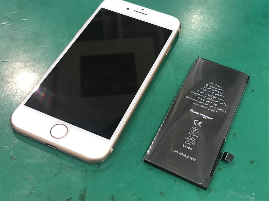 iPhone8(アイフォン)のバッテリー交換修理はスマホ修理工房水戸オーパ店にお任せください！