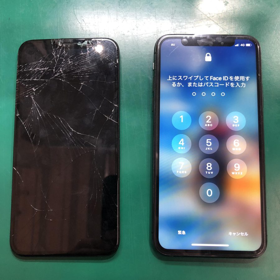 iPhone Xs（アイフォン）の画面割れ交換は、データそのまま・即日修理の「スマホ修理工房　池袋P'パルコ本店」へ！