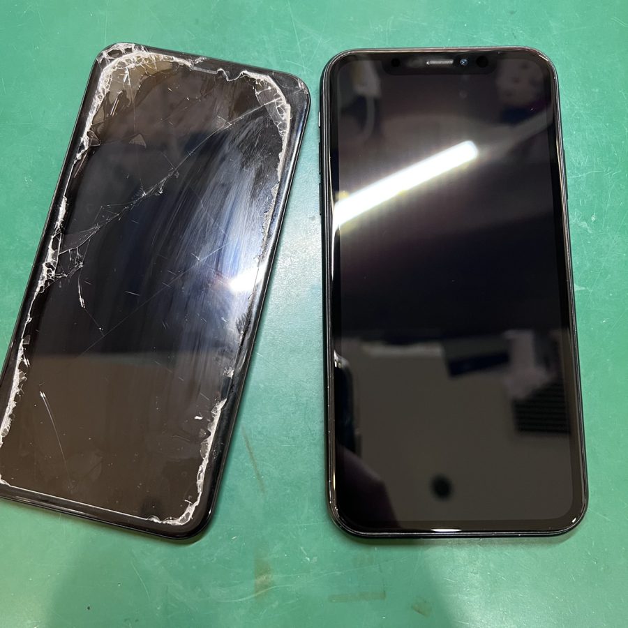 画面が割れてしまったiPhoneX(アイフォン)の画面修理を行いました！
