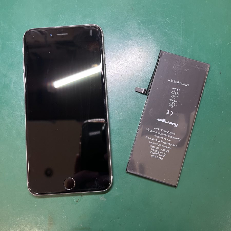 充電器に繋いでいないと起動が維持できないiPhone6S plus（アイフォン）の修理を行いました！