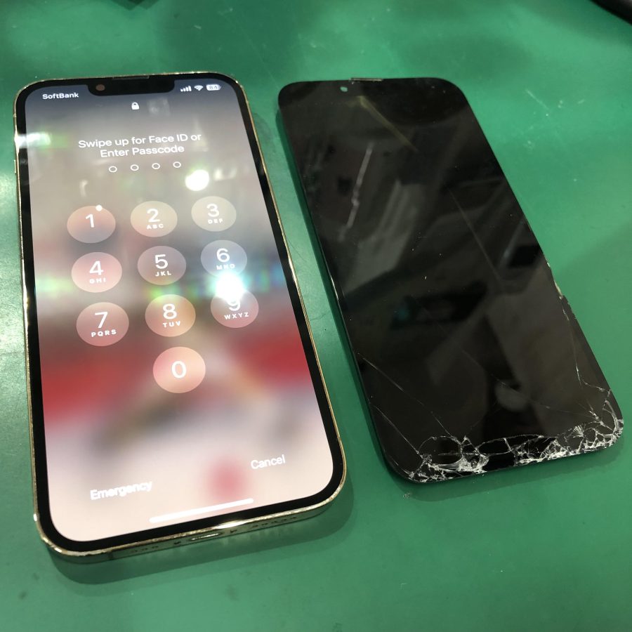 iPhone13Pro（アイフォン13プロ）の画面割れ・ガラス割れ交換は、データそのまま・即日修理