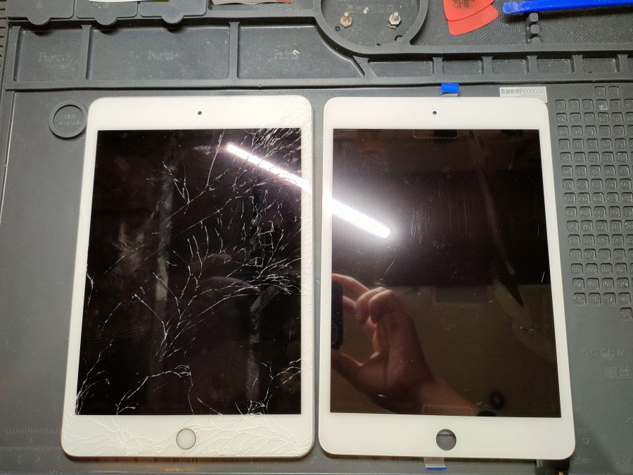 フロントガラスがバキバキに割れてしまったiPad mini 5（アイパッド）の画面交換を行いました！