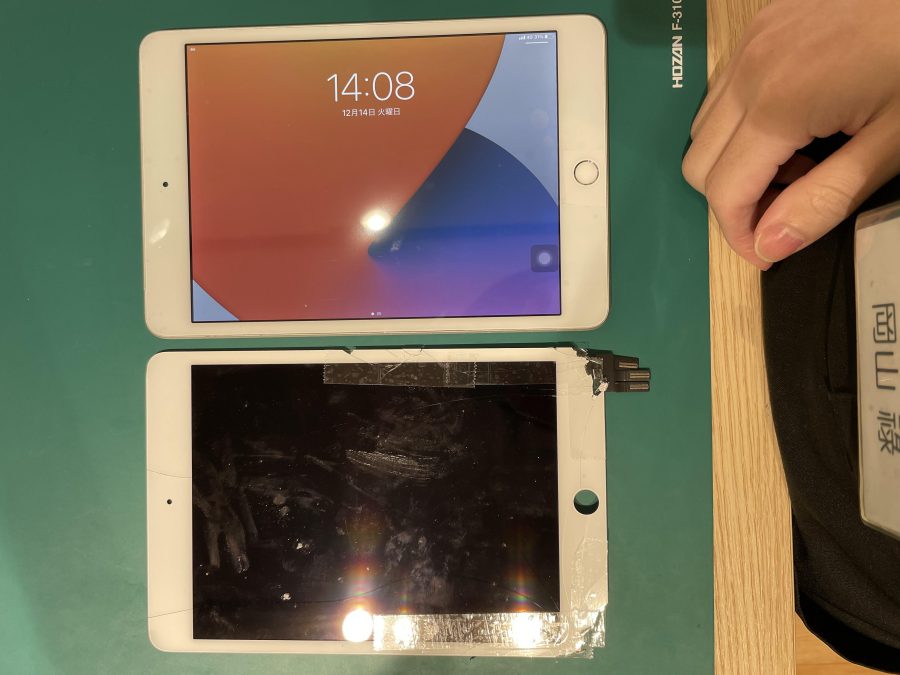 iPadmini5(アイパッドミニ)ガラス割れ！データそのまま、即日修理可能！スマホ修理工房大阪なんばウォーク店にお任せ！