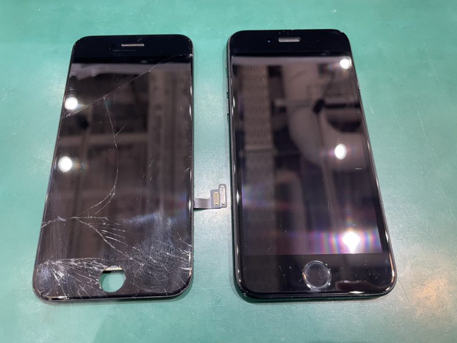 iPhone8(アイフォン8)の画面が割れ、タッチもできない…まずは【スマホ修理工房池袋P‘パルコ店】へ！