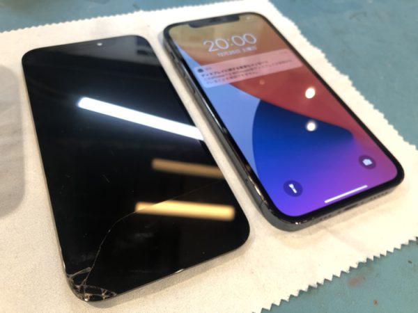 iPhone12Pro（アイフォン）の液晶画面のひび割れもスマホ修理工房渋谷店なら即日修理できます！