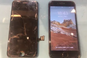 iPhone8（アイフォン）の液晶画面がバキバキに… スマホ修理工房渋谷店でデータそのまま即日修理！