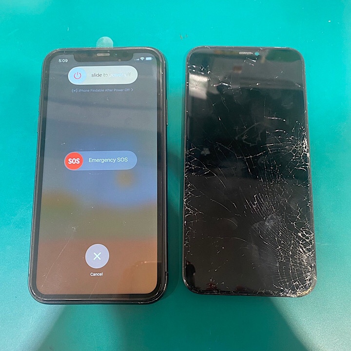 バキバキの画面もあっという間に元通り！！　iPhone11（アイフォン１１）　画面交換