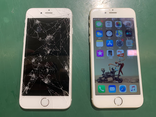 データそのまま！iPhone6（アイフォン）のガラス割れ、画面交換なら地域最安値のスマホ修理工房渋谷店へお任せください！